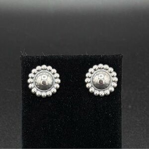 Silver Domed Stud Earrings